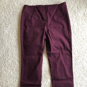 Maroon stretchy ankle pants